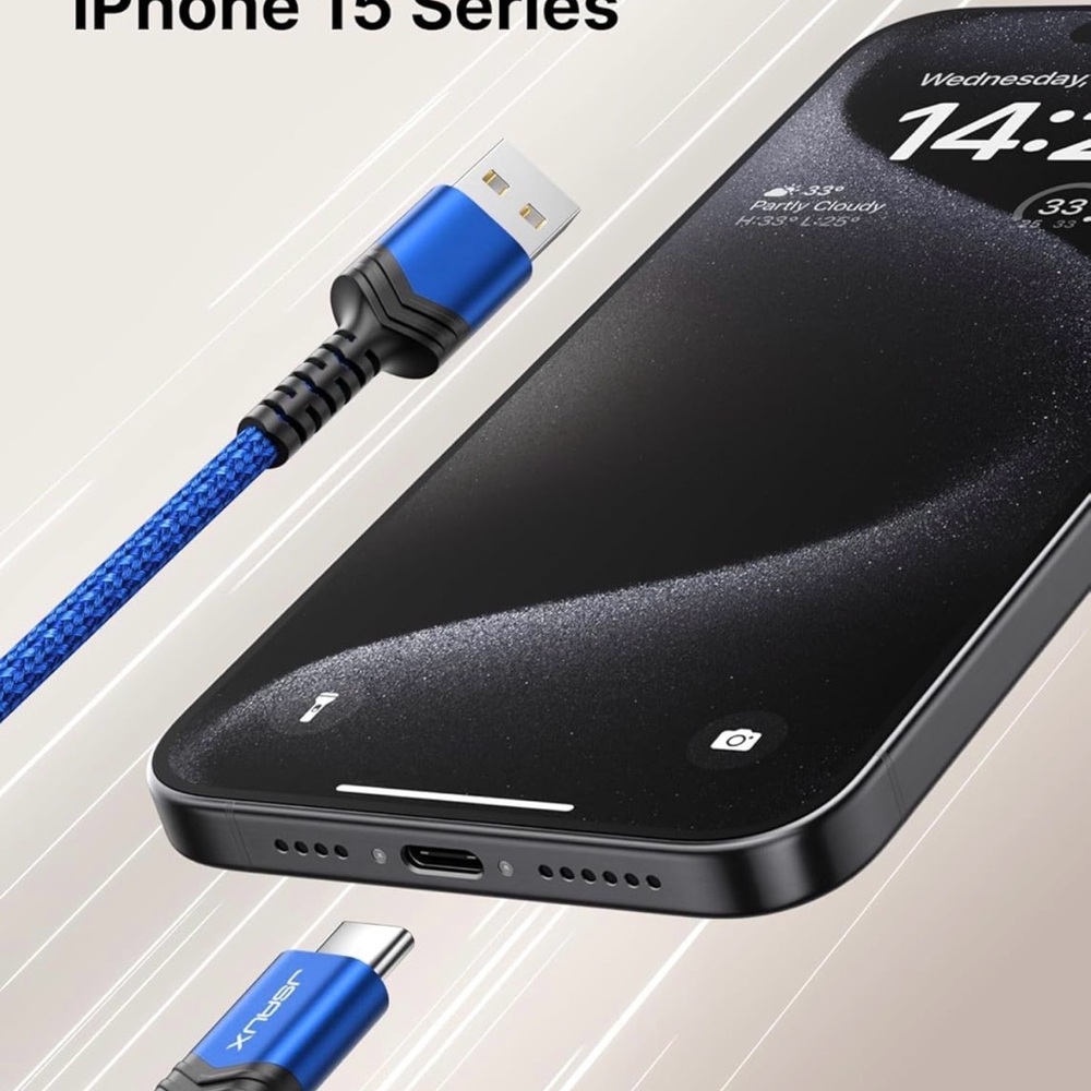 Blue USB-C Cable 2-Pack - Picture 7 of 10
